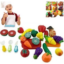 Berattoys 40 Pcs Kesilebilen Meyve Sebze Oyuncak Meyve Kesilen Meyve Evcilik Oyuncakları Mutfak Set