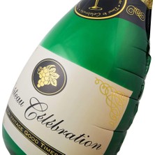 Tinky Winky Folyo Balon Şampanya Şişesi Helyum Balon Yeşil Renk