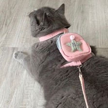 Floria Shopping Yeni Çantalı Koşum Küçük Köpek ve Kedi Vücut Tasma Seti