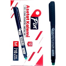 Pin 710M Asetat Kalemi M Uç Siyah 12 Adet