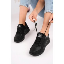 Muggo Asel Garantili Kadın Ortopedik Günlük Bağcıklı Yandan Fermuarlı Rahat Sneaker Spor Ayakkabı