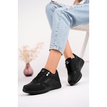 Muggo Asel Garantili Kadın Ortopedik Günlük Bağcıklı Yandan Fermuarlı Rahat Sneaker Spor Ayakkabı