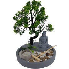 T. Concept Mini Buda Heykeli Yuvarlak Zen Bahçesi