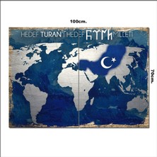 Bedeko Ahşap Tablo Hedef Turan  70*100CM