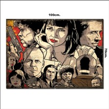 Bedeko Ahşap Tablo Pulp Fiction Afişi Desenli 70*100CM