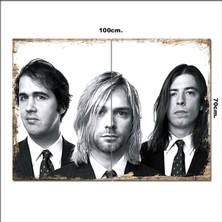Bedeko Ahşap Tablo Kurt Cobain Nirvana  70*100CM
