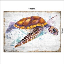 Bedeko Ahşap Tablo Deniz Kaplumbağası  70*100CM