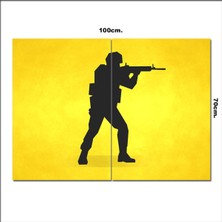 Bedeko Ahşap Tablo Counter Strike  Savaşçı  70*100CM