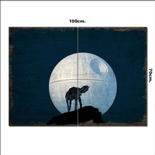 Bedeko Ahşap Tablo Starwars Ölüm Yıldızı Baskılı 70*100CM