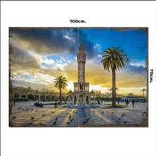 Bedeko Ahşap Tablo Izmir Saat Kulesi  70*100CM