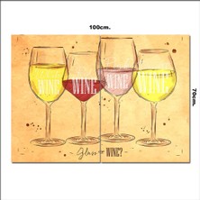 Bedeko Ahşap Tablo Şarap Türleri  70*100CM