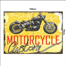 Bedeko Ahşap Tablo Eski Motorsiklet  70*100CM