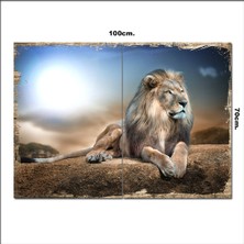Bedeko Ahşap Tablo Kral Aslan  70*100CM