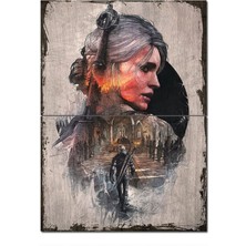 Bedeko Ahşap Tablo Eski Witcher 3 Steelbook Art Görseli Dekoratif Ahşap Tablo