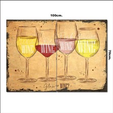 Bedeko Ahşap Tablo Şarap Türleri  70*100CM