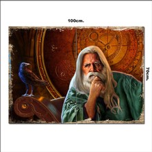 Bedeko Ahşap Tablo Büyücü Merlin  70*100CM