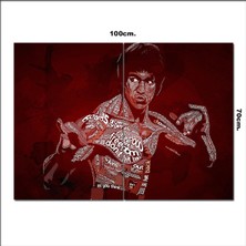 Bedeko Ahşap Tablo Bruce Lee Yazılı  70*100CM