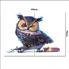 Bedeko Ahşap Tablo Zeki Baykuş ve Kitap Görseli 70*100CM