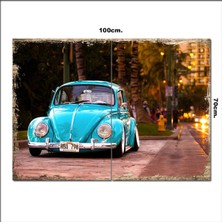 Bedeko Ahşap Tablo Mavi Volswagen  70*100CM