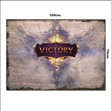 Bedeko Ahşap Tablo Victory Motorsiklet Logosu Desenli 70*100CM
