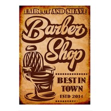 Bedeko Berber Dükkanı Tasarım Ahşap Tablo