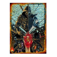 Bedeko Mortal Kombat Desenli Ahşap Tablo