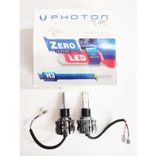 Replax Photon Zero H1 H3 H4 H7 H8 H9 H11 H27 Hb3 9005 Hb4 9006+3 Plus Fansız LED Xenon Buz Beyaz 12V-24V Uyumlu 6000 Kelvin