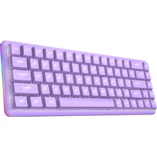 Rampage Rebel Mor Low Profile Red Swıtch Us Layout Beyaz Işıklı Mekanik Gaming Oyuncu Klavye