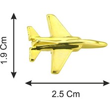 Anahtarlık Sepeti 16EF Uçak Rozet 2.5 cm x 1.9 cm - Gold Görümümlü