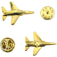 Anahtarlık Sepeti 16EF Uçak Rozet 2.5 cm x 1.9 cm - Gold Görümümlü