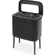 Tantitoni Bo Mat Siyah Plastik Kapaklı Çamaşır Sepeti 60L Kolay Temizlik ve Modern Stil