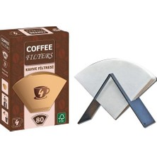 Vestron Filtre Kağıdı Tutucu Metal Stand ve Coffee Filters Filtre Kağıdı 80 Adet