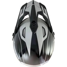 Motoanl Motosiklet Ce Onaylı Kask Içi Yıkanılabilir Cross Kask Forza Sılver