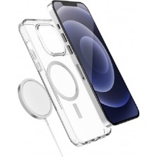 Adom Case iPhone 13 Uyumlu Magsafe Şeffaf Premium Silikon Kılıf