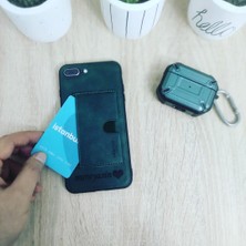 Adom Case iPhone 14 Plus - Kişiye Isme Özel Deri Telefon Kılıfı - Kartvizitli Stant Tasarım