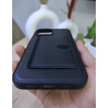 Adom Case iPhone 14 - Kişiye Isme Özel Deri Telefon Kılıfı - Kartvizitli Stant Tasarım
