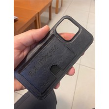 Adom Case iPhone Se - Kişiye Isme Özel Deri Telefon Kılıfı - Kartvizitli Stant Tasarım