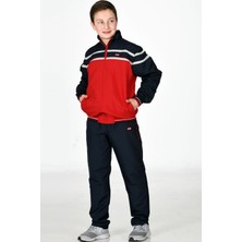 Enrico Ferry Kırmızı Erkek Çocuk Balıkçı Yaka Boydan Fermuarlı Micropoly Eşofman Takım EDY2309K