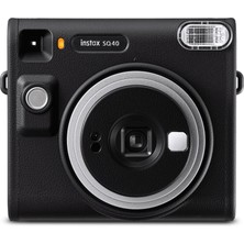 Instax SQ40 Siyah Fotoğraf Makinesi 10'lu Kare Film Deri Kılıf Albüm Pleksi Çerçeve ve Kıskaçlı Stand