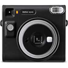 Instax SQ40 Siyah Fotoğraf Makinesi20'li Kare Film Deri Kılıf ve Pleksi Çerçeve