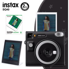 Instax SQ40 Siyah Fotoğraf Makinesi 10'lu Kare Film ve Pleksi Çerçeve