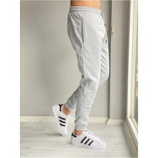 Relax Family Xf Erkek Yazlık Slim Fit Pamuklu Dar Kesim Jogger Gri Eşofman Altı Dar Paça