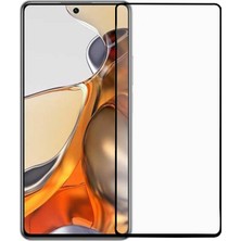 Microcase Xiaomi Redmi Note 12T Pro / Note 11T Pro Tam Kaplayan Çerçeveli Tempered Ekran Koruyucu - Siyah AL3276