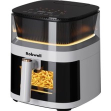 Robx Robwell Rxo5 Son Teknoloji Otomatik Buhar Püskürtmeli Airfryer 10 Renkli Işıklı Menü