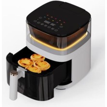 Robx Robwell Rxo5 Son Teknoloji Otomatik Buhar Püskürtmeli Airfryer 10 Renkli Işıklı Menü