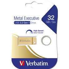 Verbatim 32GB Metal Executıve USB 3.2 Gen 1 Gold Drıve