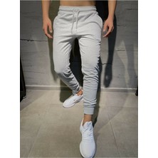 Relax Family Xf Erkek Gri Yazlık Eşofman Altı Dar Paça Penye Slim Fit Jogger Kesim