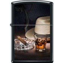 Zippo Z-CI404495-218 Mat Siyah Çakmak Premium Tasarımlı Pirinç Alaşım Benzinli Hediye Seçeneği