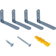 Mr.Bracket Deprem Güvenliği Dolap Sabitleme Aparatı Seti 2 x 6 x 10 cm - Mobilya Gardırop Portmanto Kitaplık Masa Raf Eşya Duvara Sabitleyici Aparat - L Demir Köşe Bağlantı Gönye Köşebent