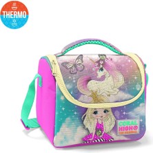 Coral High Kids Su Yeşili Pembe Unicorn Desenli Thermo Beslenme Çantası 11733